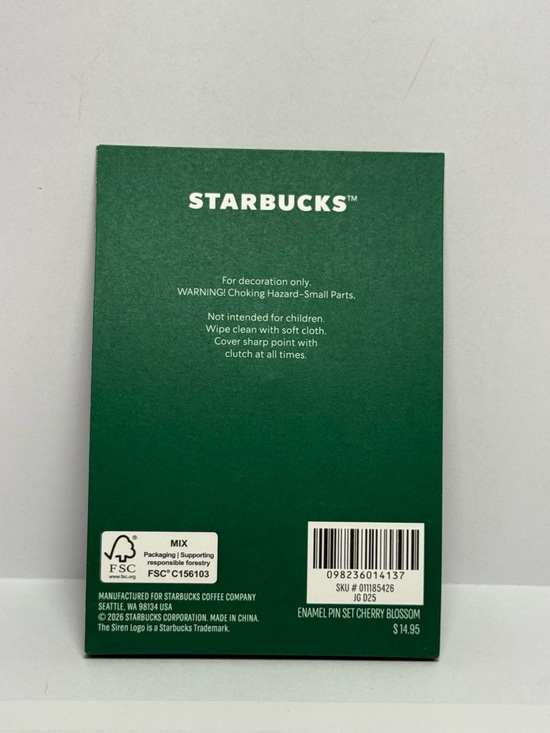 Starbucks Cherry Blossom Enamel Pin Set – 3 Pins Bear Sakura Cup NEW - Picture 3 of 3